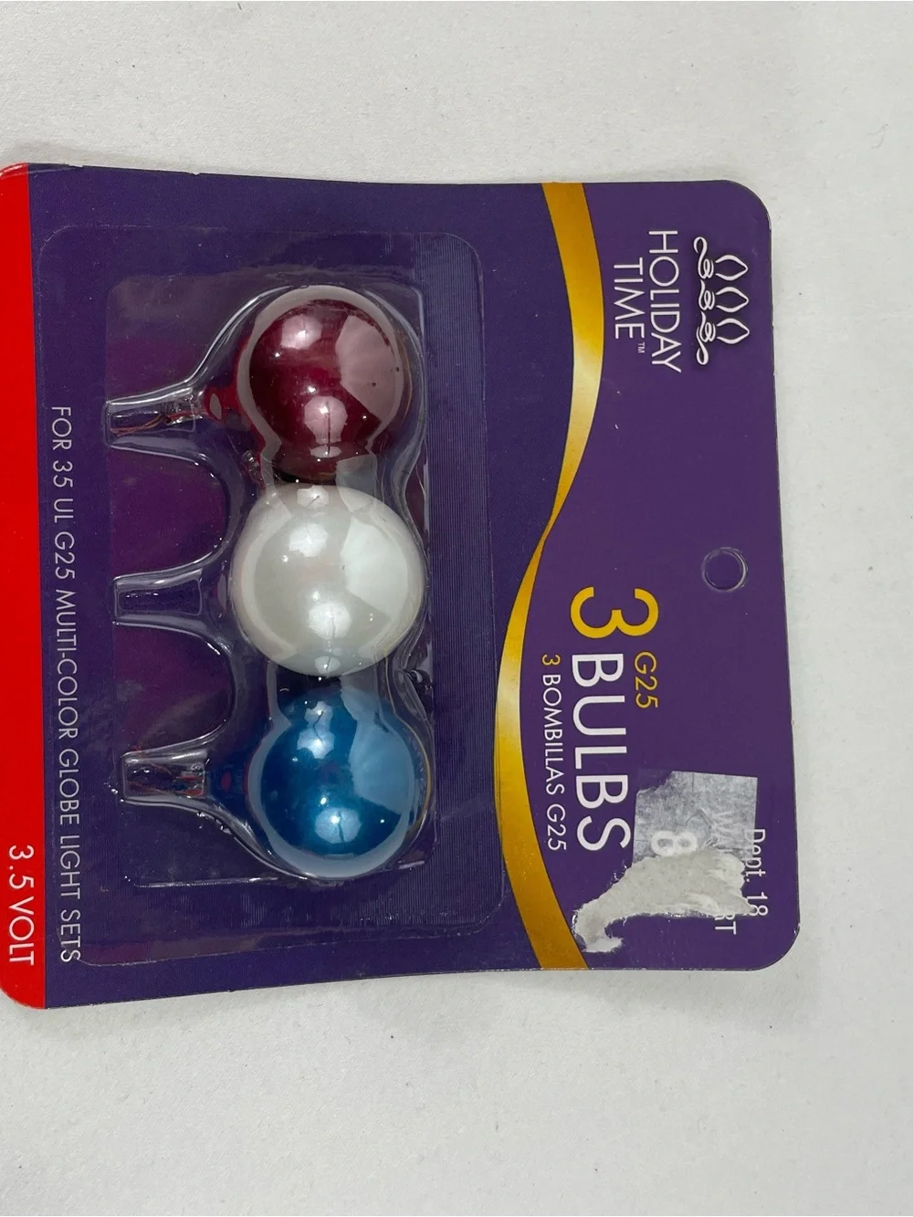 20 Packs Holiday Time G25 3.5V Replacement Christmas Bulbs 60 Bulbs NOS